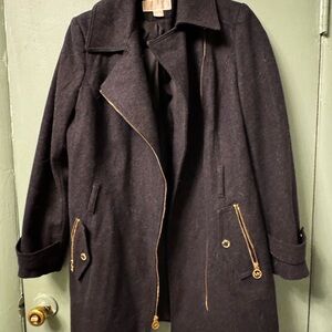 Michael Kors Black Wool with Gold Zippers